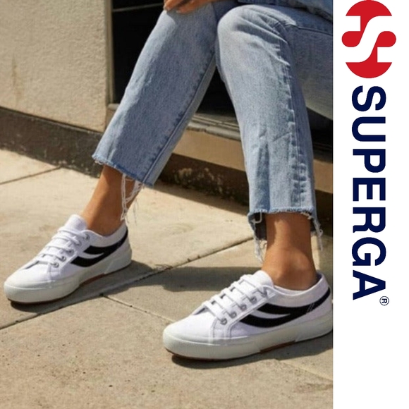 Superga 2953 Swallow Tail White/Navy 36 (US Men's 4.5, US Women's 6) Medium - Picture 1 of 3